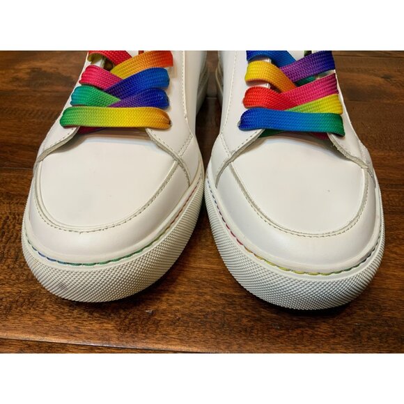 Zadig & Voltaire High Flash Pride High Top White Leather Sneakers Size 41 | 11 - Picture 4 of 9